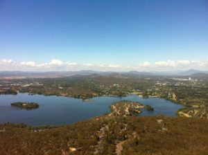 Views down to Woden of Canberra.